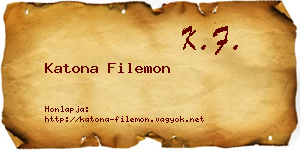 Katona Filemon névjegykártya
